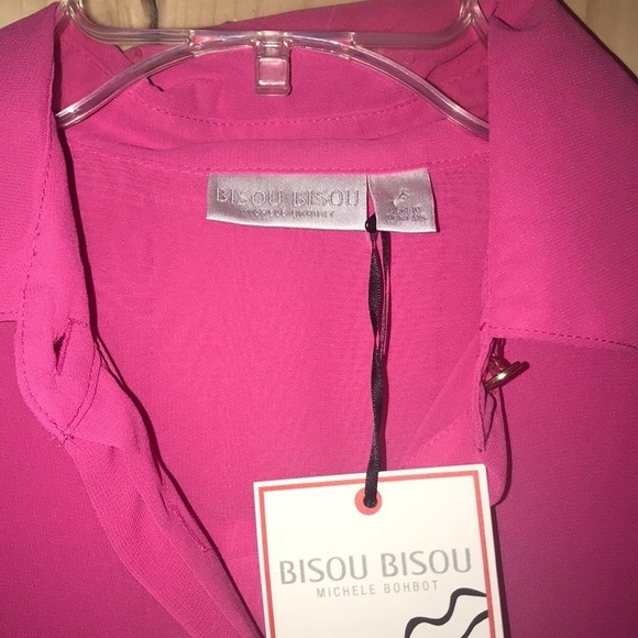 Bisou Bisou Sheer Pink Blouse S NWT - Picture 2 of 8